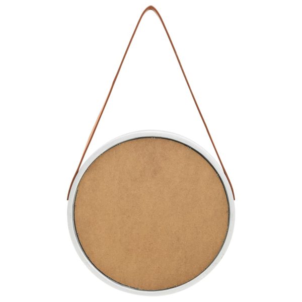 Specchio Da Parete Con Cinghia 40 Cm Argento - Image 5