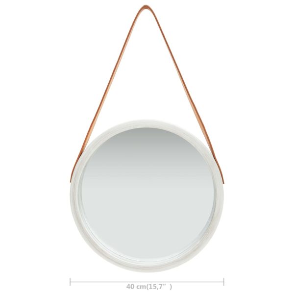 Specchio Da Parete Con Cinghia 40 Cm Argento - Image 6