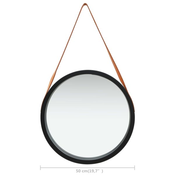 Specchio Da Parete Con Cinghia 50 Cm Nero - Image 6