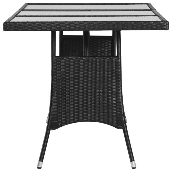 Tavolo Da Giardino Nero 170x80x74 Cm In Polyrattan - Image 3