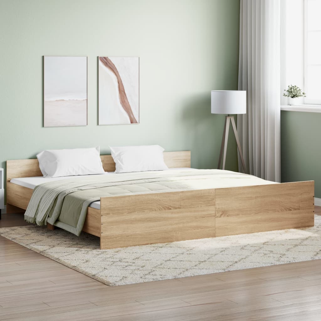 Giroletto Con Testiera E Pediera Rovere Sonoma 180x200 cm