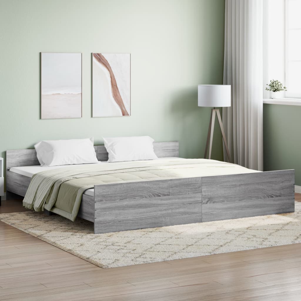 Giroletto Con Testiera E Pediera Grigio Sonoma 180x200 cm