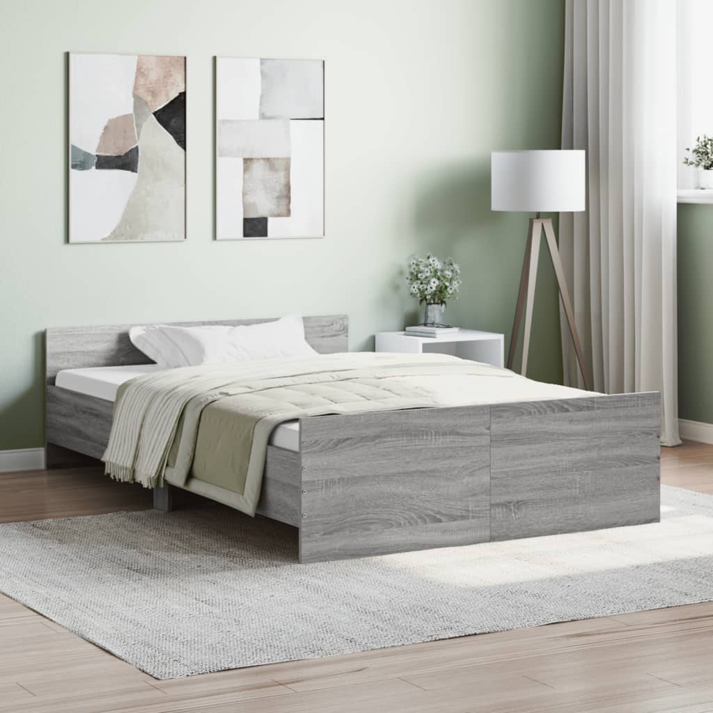 Giroletto Con Testiera E Pediera Grigio Sonoma 120x190 cm