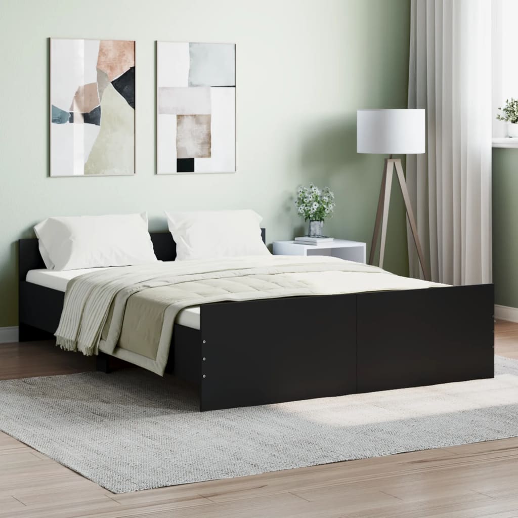 Giroletto Con Testiera E Pediera Nero 140x190 cm