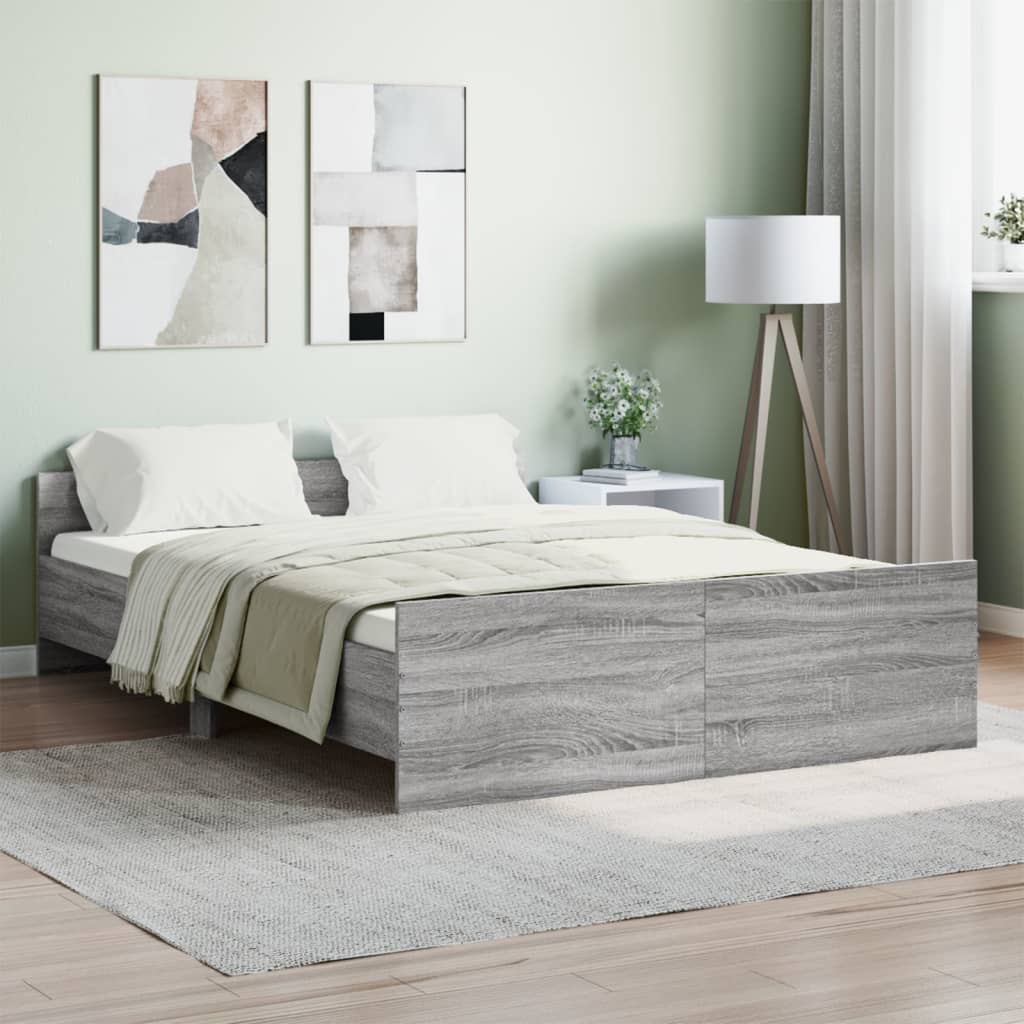 Giroletto Con Testiera E Pediera Grigio Sonoma 140x190 cm