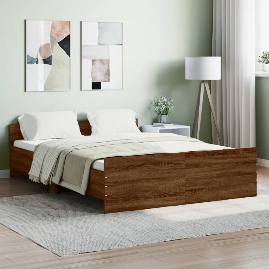 Giroletto Con Testiera E Pediera Rovere Marrone 140x190 cm