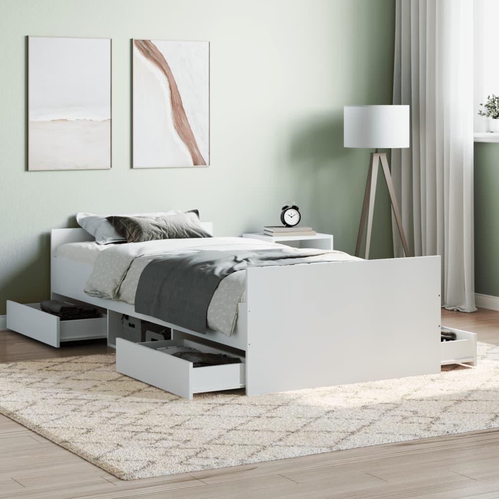 Giroletto Con Testiera E Pediera Bianco 90x200 cm