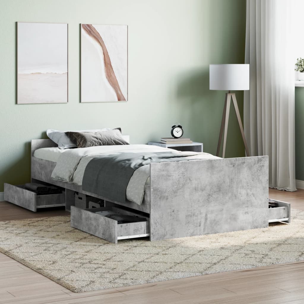 Giroletto Con Testiera E Pediera Grigio Cemento 90x200 cm