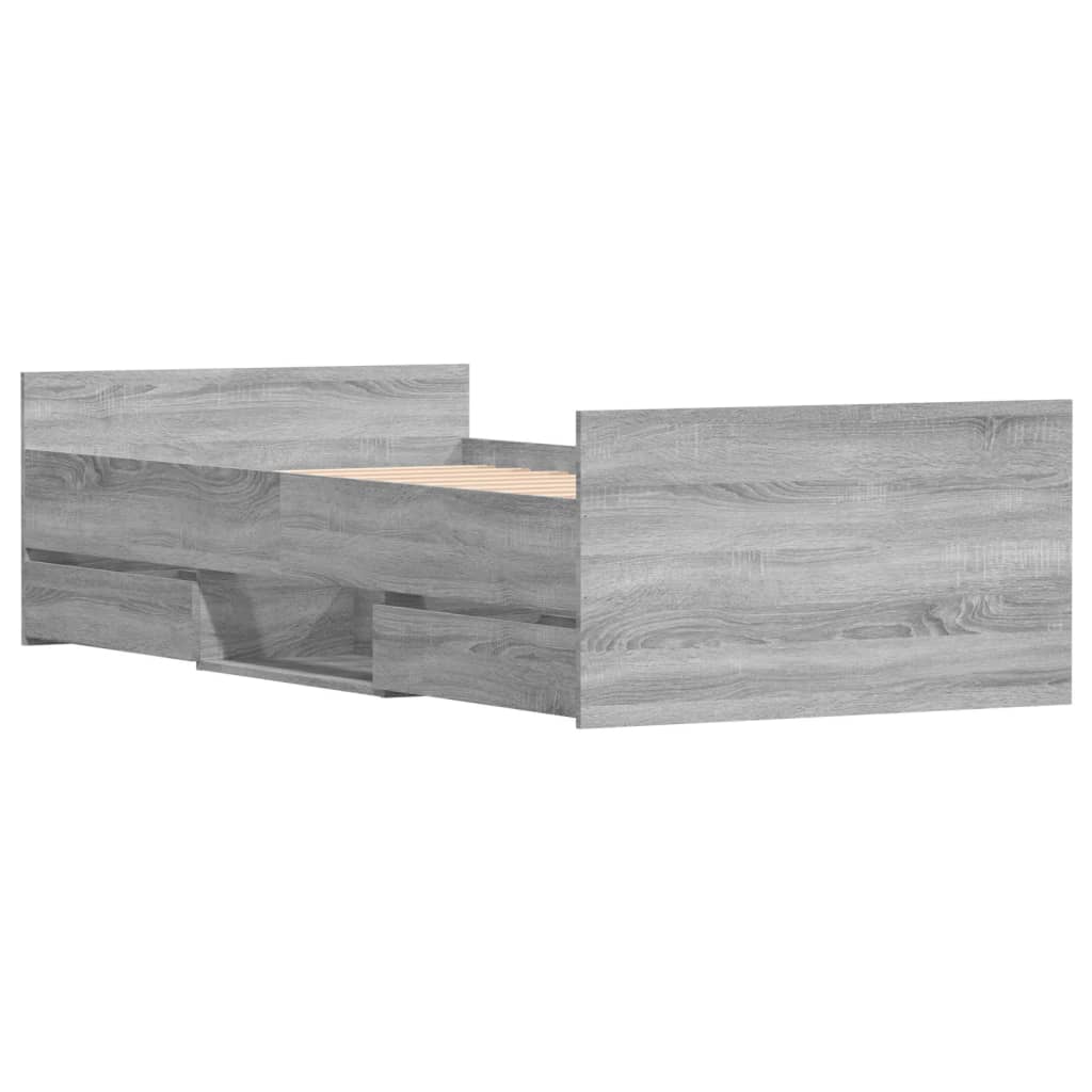 Giroletto Con Testiera E Pediera Grigio Sonoma 90x200 cm - Image 4