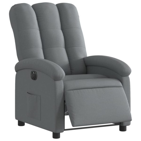 Poltrona Elettrica Reclinabile Grigio Scuro In Tessuto - Image 3