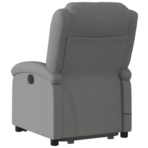 Poltrona Alzapersona Massaggi Elettrica Grigio Scuro Tessuto - Image 5