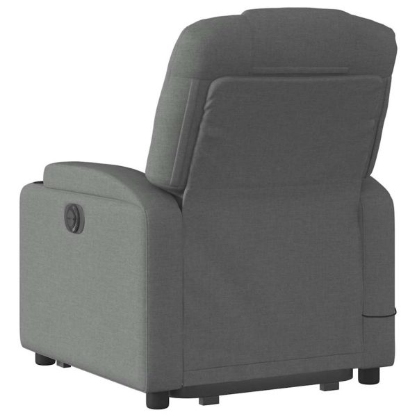 Poltrona Alzapersona Massaggi Elettrica Grigio Scuro Tessuto - Image 5