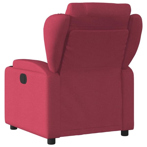 Poltrona Massaggiante Reclinabile Elettrica Rosso Vino Tessuto - Image 5