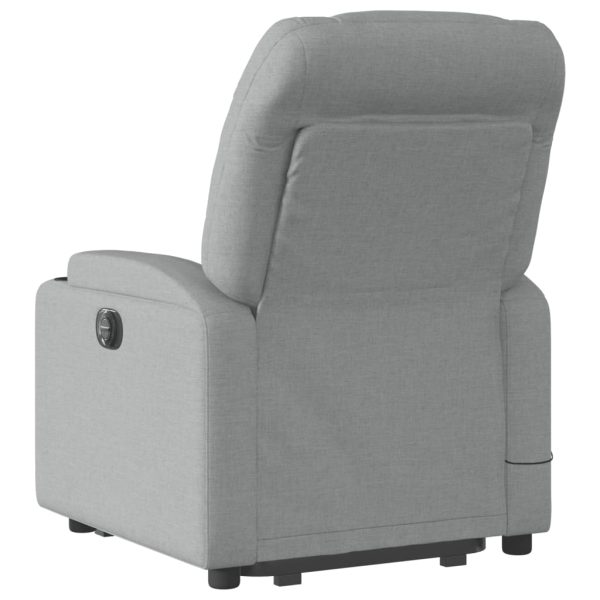 Poltrona Alzapersona Massaggi Elettrica Grigio Chiaro Tessuto - Image 5