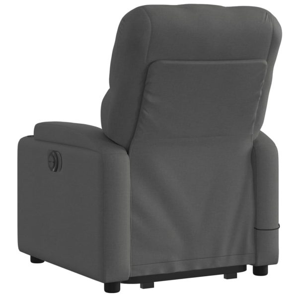 Poltrona Alzapersona Massaggi Elettrica Grigio Scuro Tessuto - Image 5