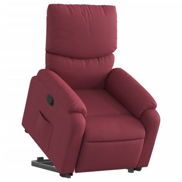 Poltrona Alzapersona Reclinabile Rosso Vino In Tessuto - Image 3