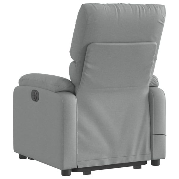 Poltrona Alzapersona Massaggi Reclinabile Grigio Chiaro Tessuto - Image 5