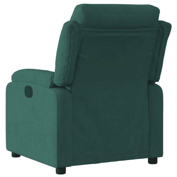 Poltrona Elettrica Reclinabile Verde Scuro In Vera Pelle - Image 5