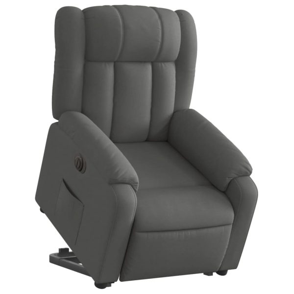 Poltrona Alzapersona Reclinabile Elettrica Grigio Scuro Tessuto - Image 3