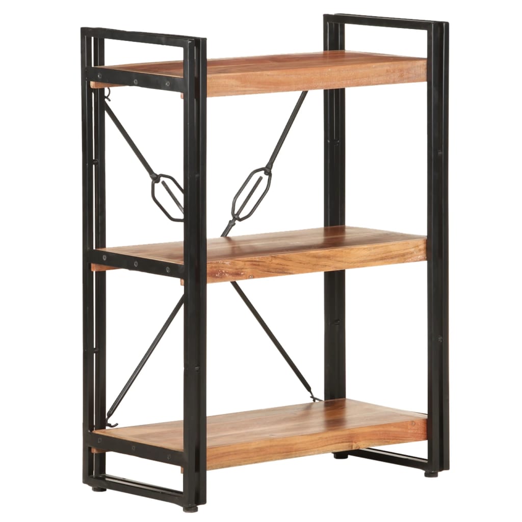 Libreria A 3 Ripiani 60x30x80 Cm In Legno Massello Di Acacia