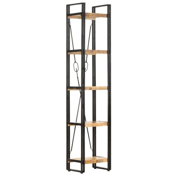 Libreria A 5 Ripiani 40x30x180 Cm In Legno Massello Di Mango - Image 6