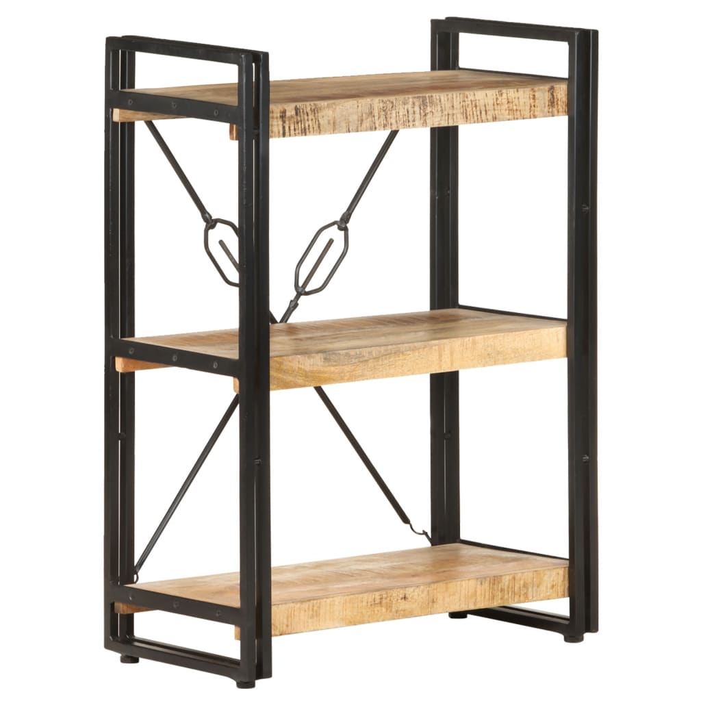 Libreria A 3 Ripiani 60x30x80 Cm In Legno Massello Di Mango