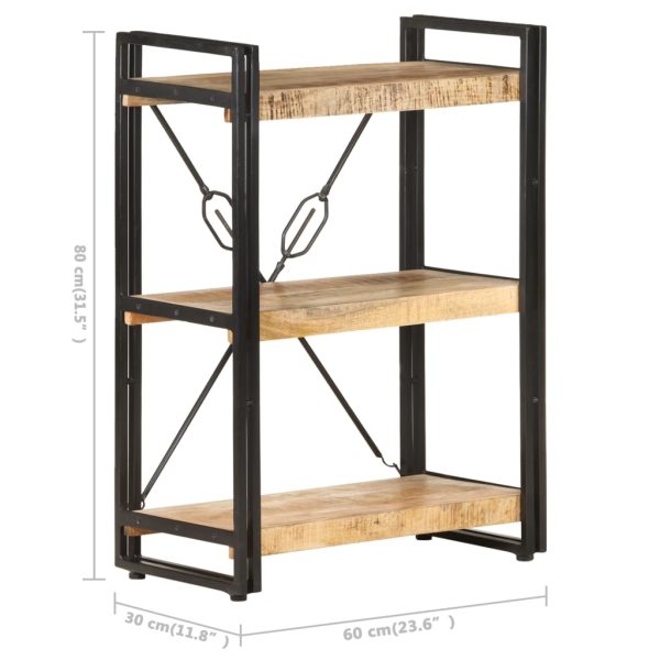 Libreria A 3 Ripiani 60x30x80 Cm In Legno Massello Di Mango - Image 5