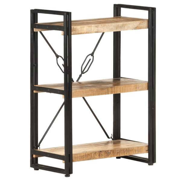 Libreria A 3 Ripiani 60x30x80 Cm In Legno Massello Di Mango - Image 6
