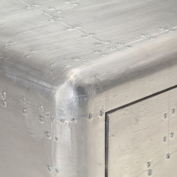 Credenza Stile Aviatore 110x35x75 Cm In Metallo - Image 4