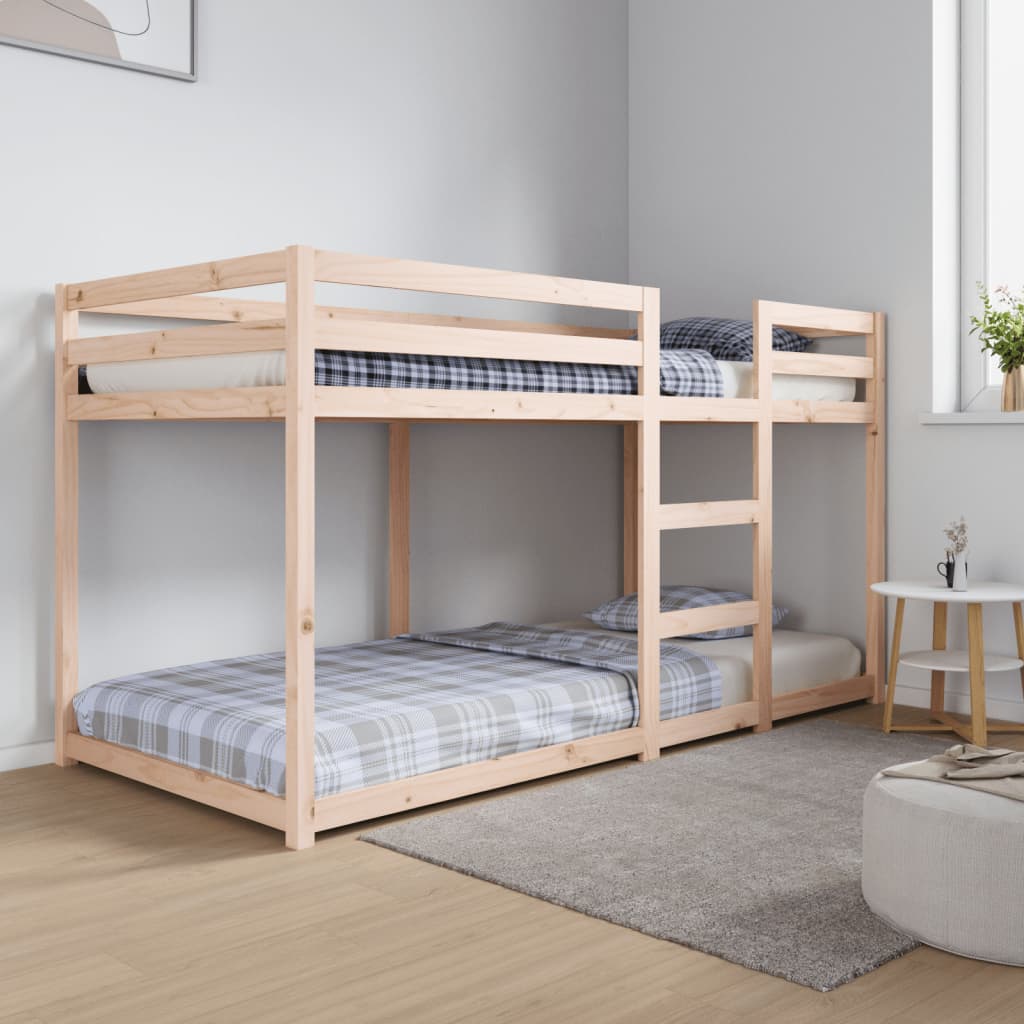 Letto A Castello Senza Materasso 90x200cm Massello Pino