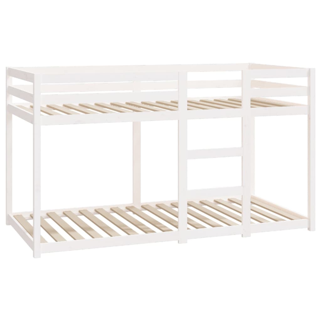 Letto A Castello Senza Materasso Bianco 90x190cm Massello Pino - Image 3