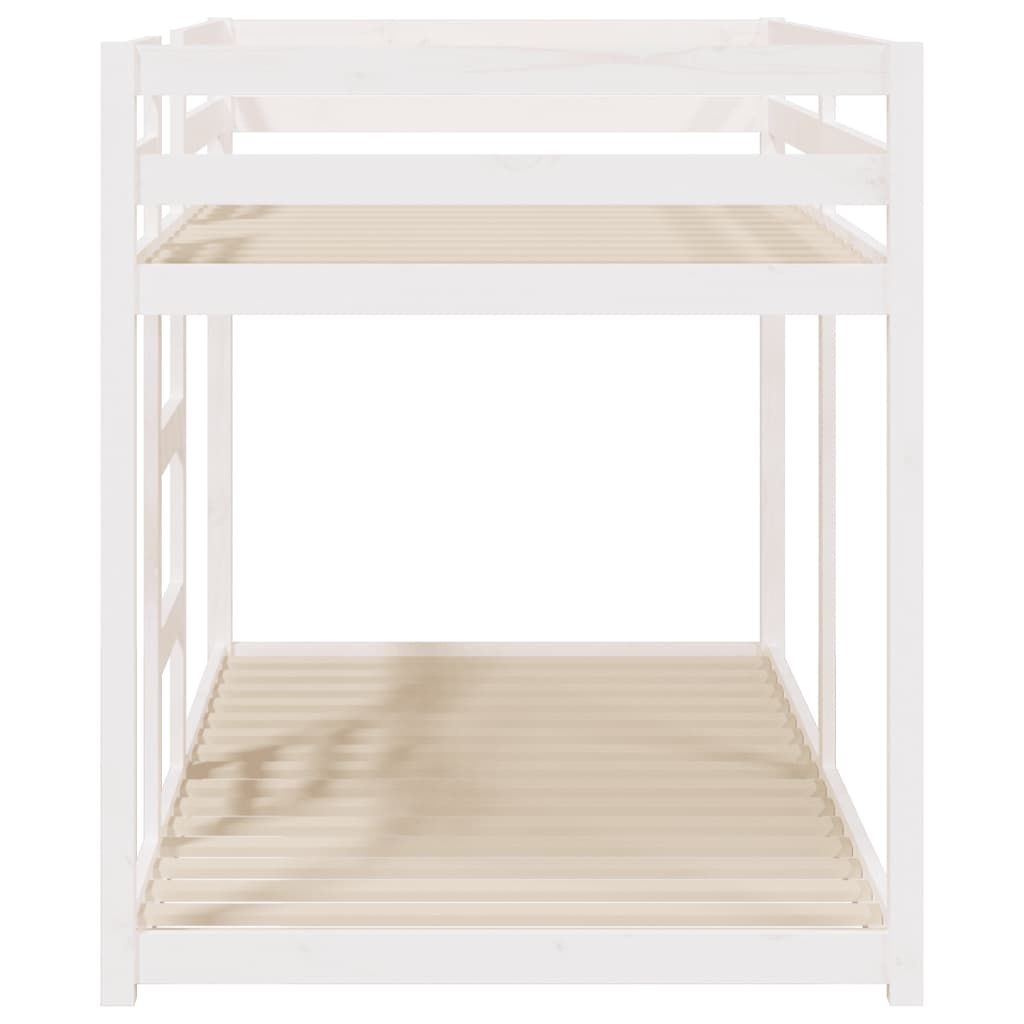 Letto A Castello Senza Materasso Bianco 90x190cm Massello Pino - Image 6
