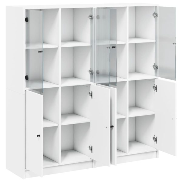 Libreria Con Ante Bianca 136x37x142 Cm In Legno Multistrato - Image 6