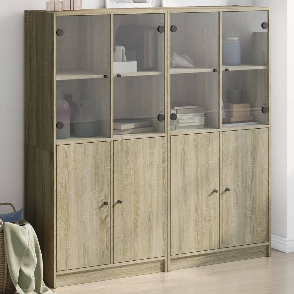 Libreria Ante Rovere Sonoma 136x37x142 Cm In Legno Multistrato