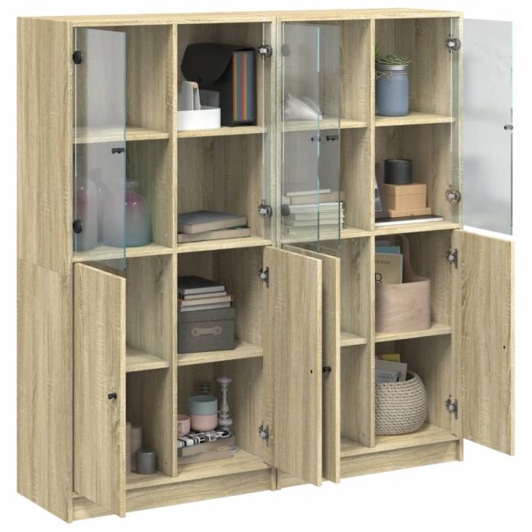 Libreria Ante Rovere Sonoma 136x37x142 Cm In Legno Multistrato - Image 4