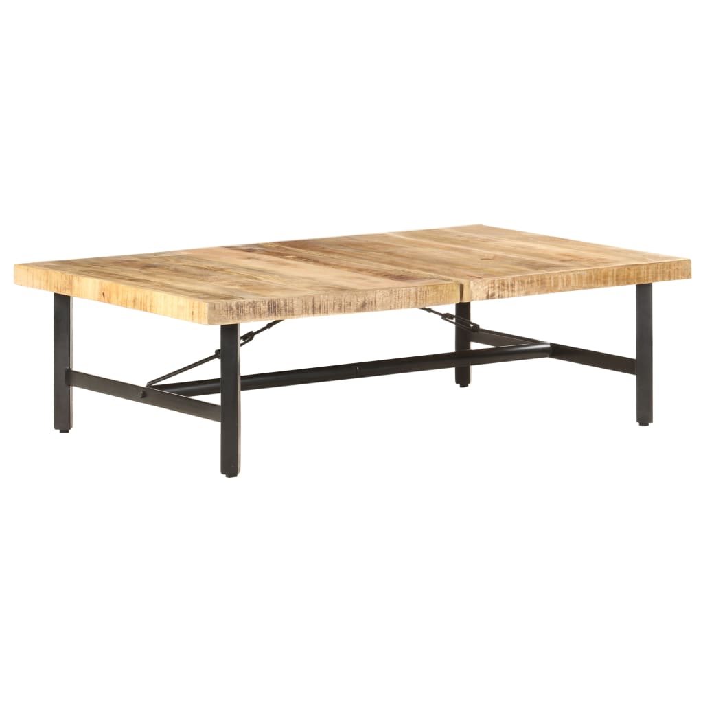 Tavolino Da Salotto 142x90x42 Cm In Legno Massello Di Mango