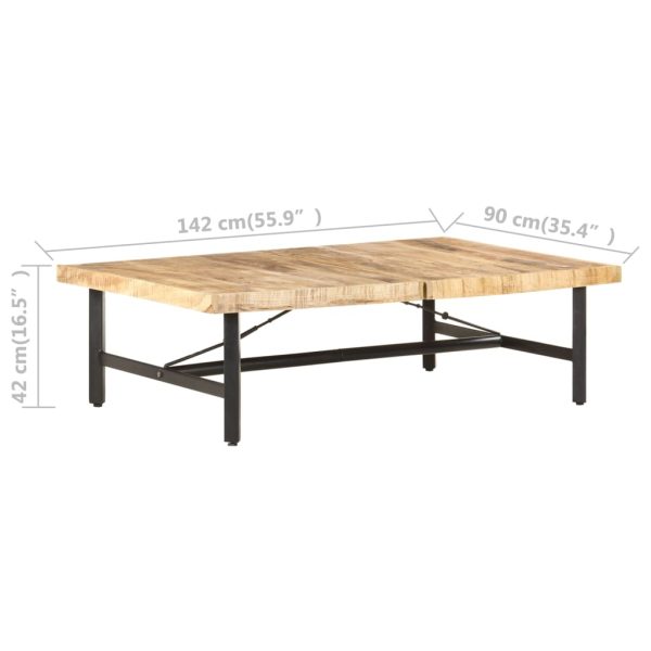 Tavolino Da Salotto 142x90x42 Cm In Legno Massello Di Mango - Image 6