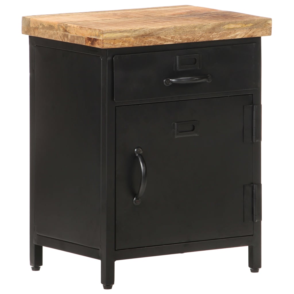 Comodino 40x30x52 Cm In Legno Di Mango Grezzo