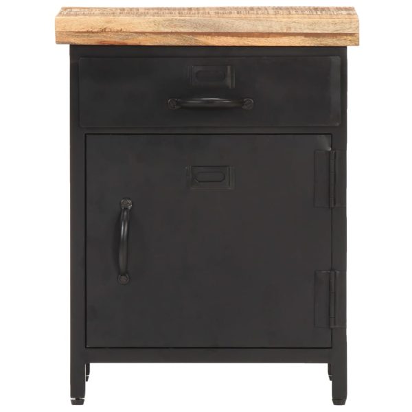 Comodino 40x30x52 Cm In Legno Di Mango Grezzo - Image 3