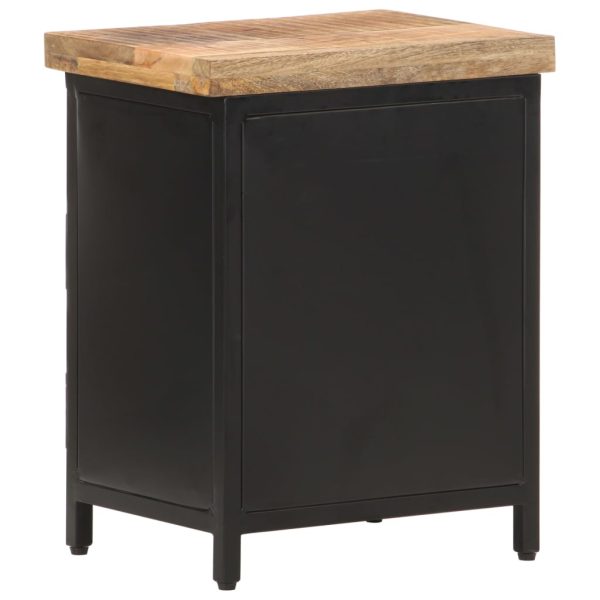 Comodino 40x30x52 Cm In Legno Di Mango Grezzo - Image 4