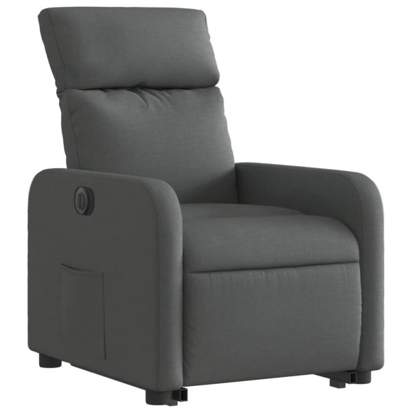 Poltrona Alzapersona Reclinabile Elettrica Grigio Scuro Tessuto - Image 4