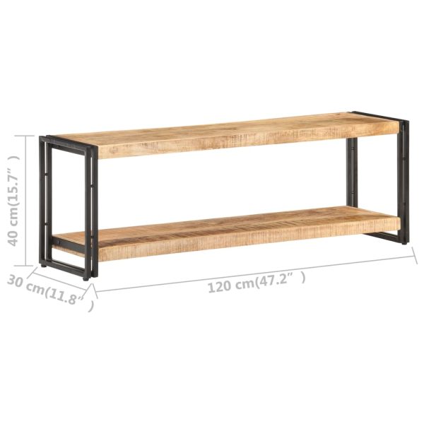 Mobile Porta Tv 120x30x40 Cm In Legno Di Mango Grezzo - Image 6