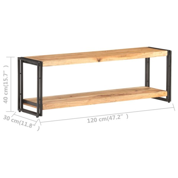 Mobile Porta Tv 120x30x40 Cm In Legno Massello Di Acacia - Image 6