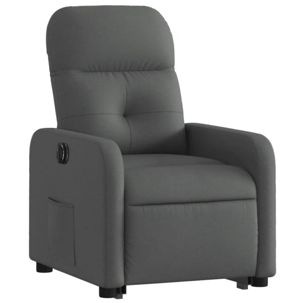 Poltrona Alzapersona Reclinabile Elettrica Grigio Scuro Tessuto - Image 3