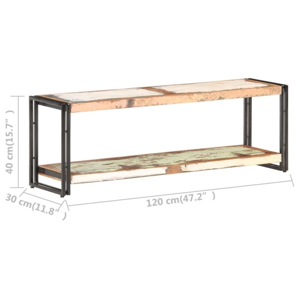 Mobile Porta Tv 120x30x40 Cm In Legno Massello Di Recupero - Image 6