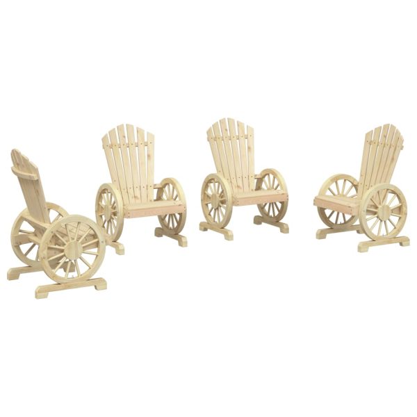 Sedie Da Giardino Adirondack 4 Pz In Legno Massello Di Abete - Image 2