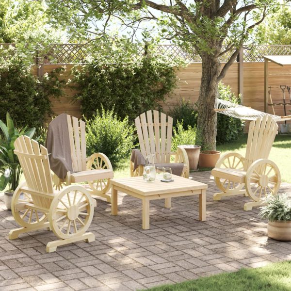 Sedie Da Giardino Adirondack 4 Pz In Legno Massello Di Abete - Image 3