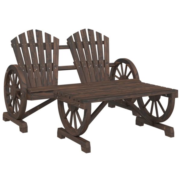 Set Salotto Da Giardino 4 Pz In Legno Massello Di Abete - Image 4