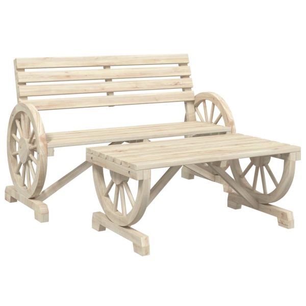Set Salotto Da Giardino 4 Pz In Legno Massello Di Abete - Image 4