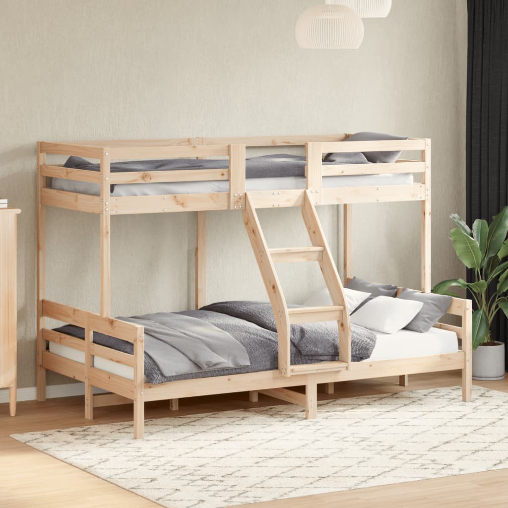 Letto A Castello 80x200/120x200 Cm In Legno Massello Di Pino
